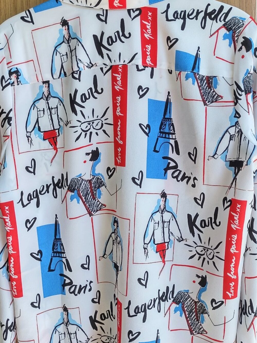 Karl Lagerfeld Paris Blouse Size XS-Small Long Sleeve Iconic Whimsy Chic - Picture 7 of 9